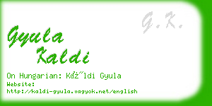 gyula kaldi business card